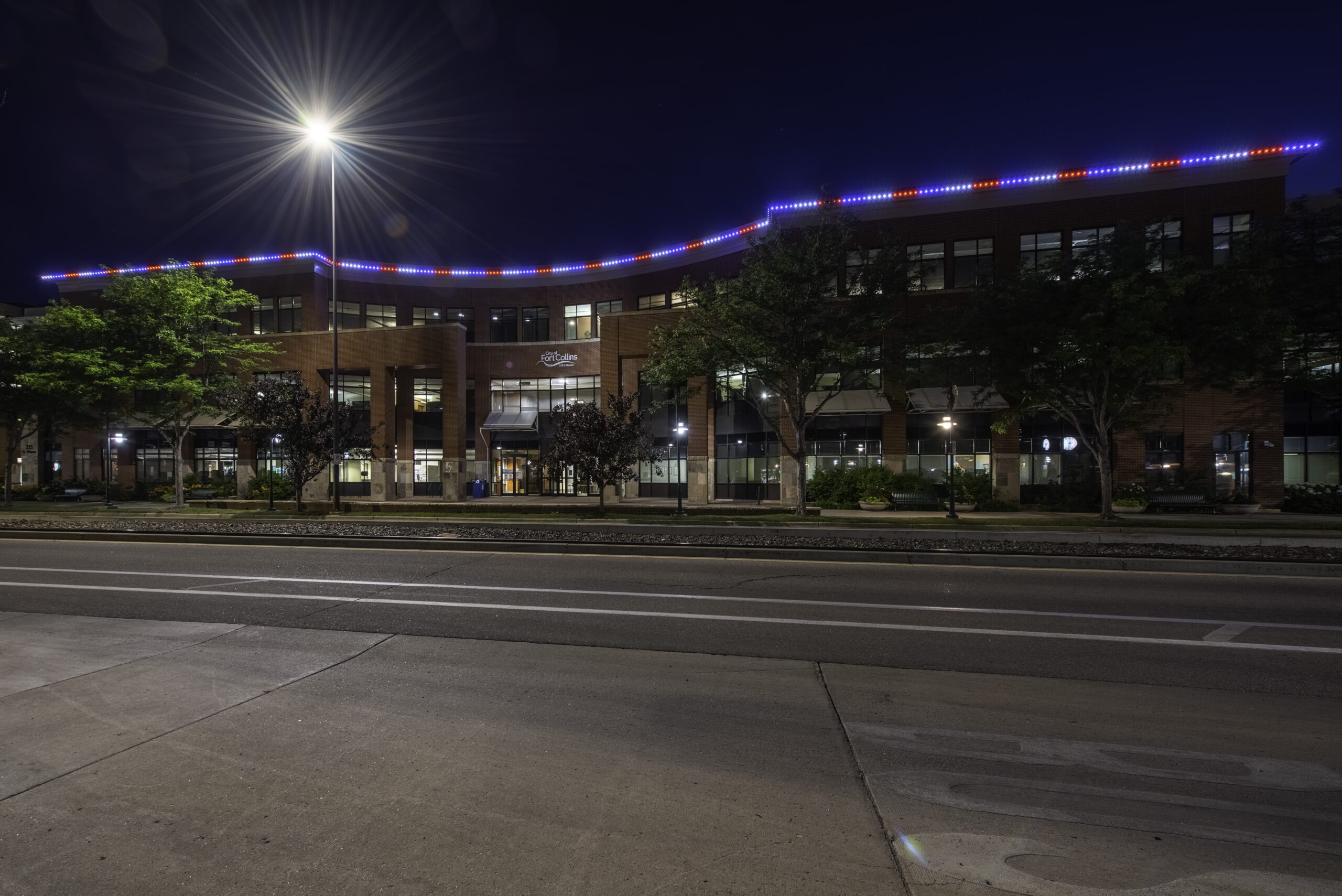 Permanent commercial outdoor lighting installation